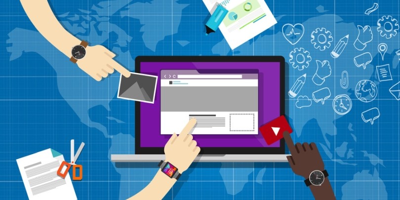 Menschen gestalten zusammen eine Website